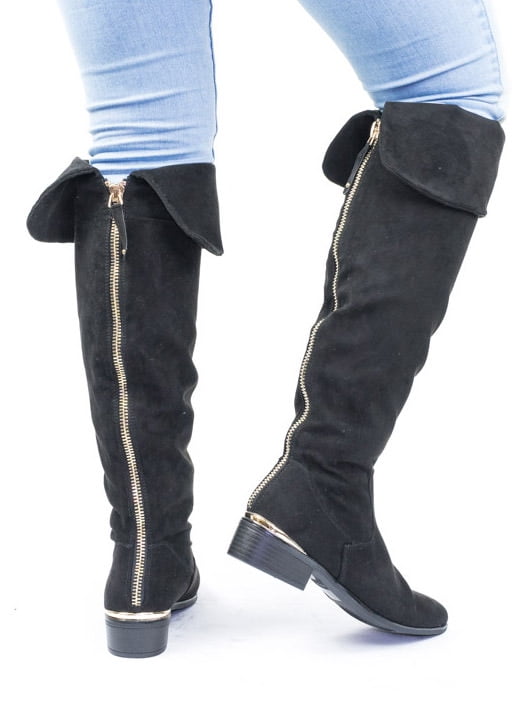 fur lined boots knee high