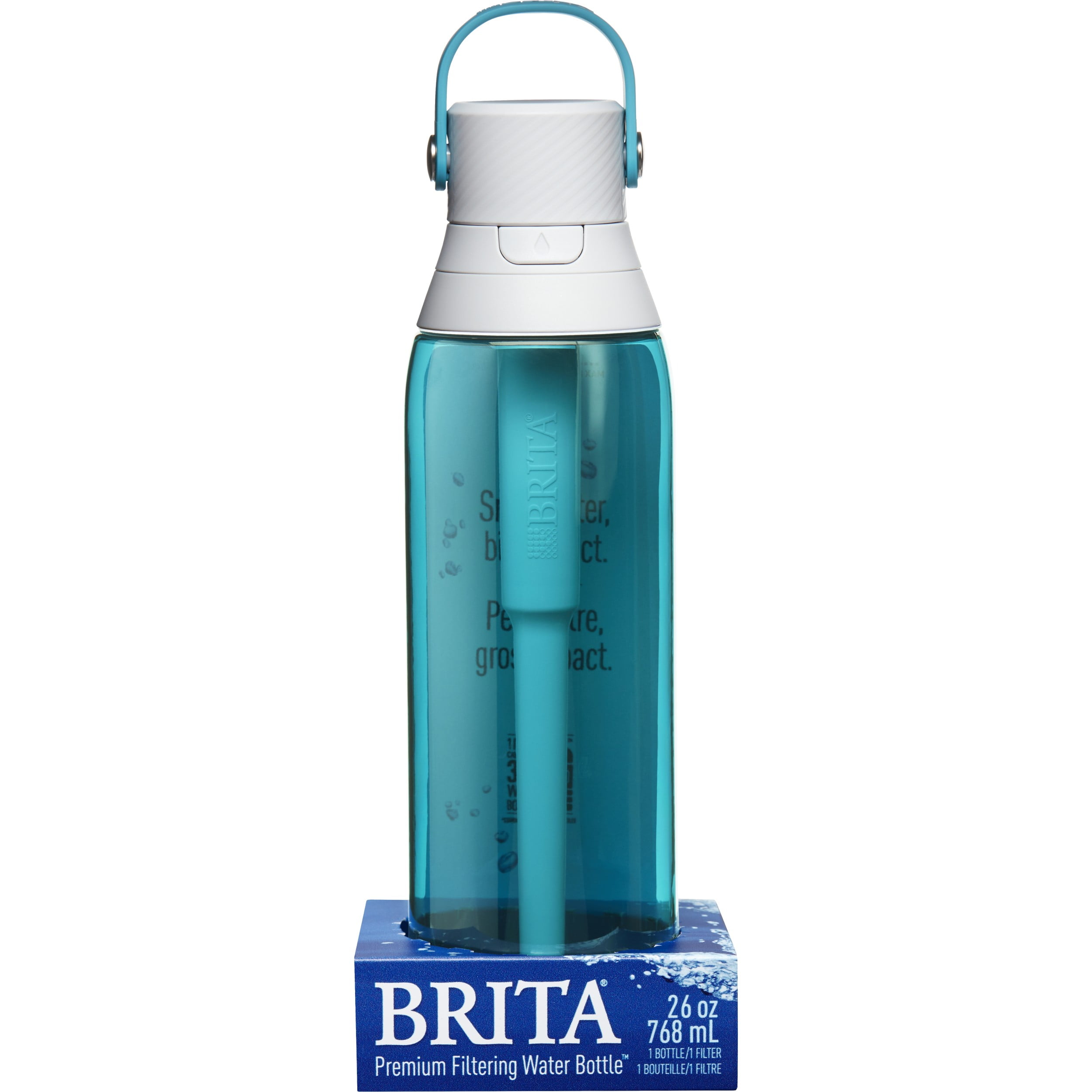 Brita Plastic Water Filter Bottle, 36 Ounce, Sea Glass, 1 Count 36