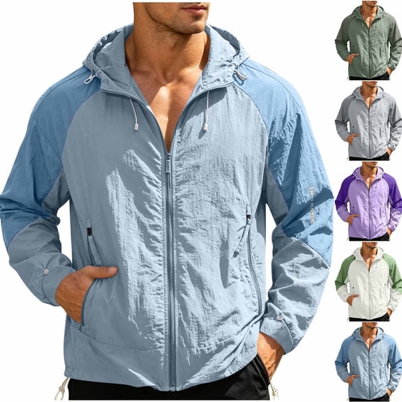 Mens Rain Jackets Outdoors Sunscreen Clothing Sports Fashionable Loose Mountaineering Tooling Outdoor Hooded Fishing
