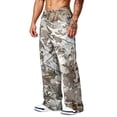 thumbnail image 4 of LTTVQM Mens Loose Fit Camo Trousers Active Realtree Leaf Camo Multi Utility Side Pockets Elastic Waistband Summer Beach Daily Full Length Trousers Light Gray XL, 4 of 7