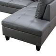 thumbnail image 2 of Malibu 97" Wide 2 Pieces Faux Leather Right Facing Sofa Set, 2 of 4