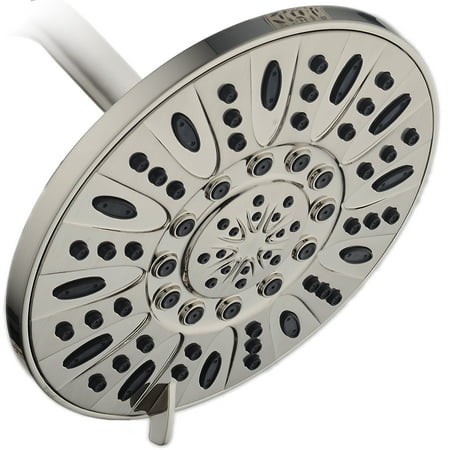 AquaDance High-Pressure Ultra-Luxury Giant 6-setting 7" Rainfall Shower Head with On/Off Pause Mode, Brushed Nickel