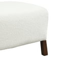 thumbnail image 4 of Christopher Knight Home White Boucle Ottoman, Dark Brown Wooden Legs, Contemporary Upholstered Footstool, Set of 2, 4 of 9