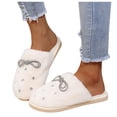 thumbnail image 4 of NOKIO Women'S Warm Terry Cloth Slippers Women's Fashion Rhinestone Bowknot Plush Warm Closed-Toe Casual Slippers Women'S Cozy Slipper Sandals Non-Slip Women'S Indoor Slippers, 4 of 9