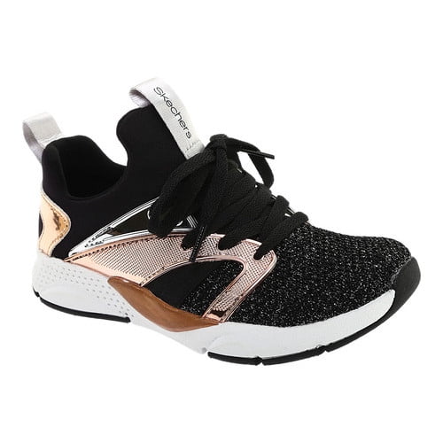 skechers shine status black