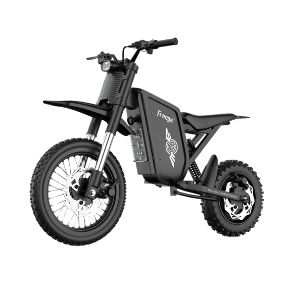 Freego X0 60V 23Ah Electric Mini Bike, 3600W Peak Motor, City Mode 20 MPH, 14" Front/10" Rear Wheels, Hydraulic Disc Brakes - Compact Commuter Electric Bike for Teens & Adults