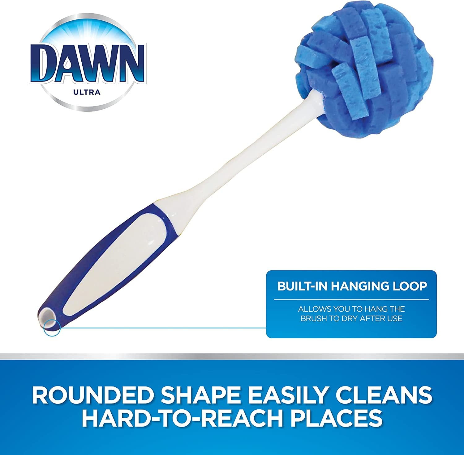 Dawn Ultra 11" Puff Glassware and Dish Cleaning Brush Wand with Sponge Head
