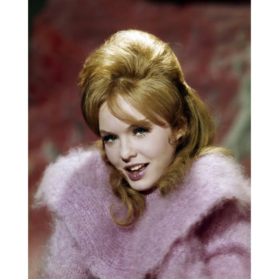 Joey Heatherton 1960's glamour portrait smiling in purple outfit 8x10 inch photo