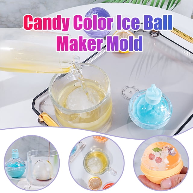 Bandeja De Cubitos De Hielo, Molde De Hielo De Esfera, Paquete De 4, Fabricante De Bolas De Hielo De 2,5 Pulgadas, Molde De Hielo De Whisky, Bandeja De Cubitos De Hielo De Silicona Anggrek Descripción de la referencia