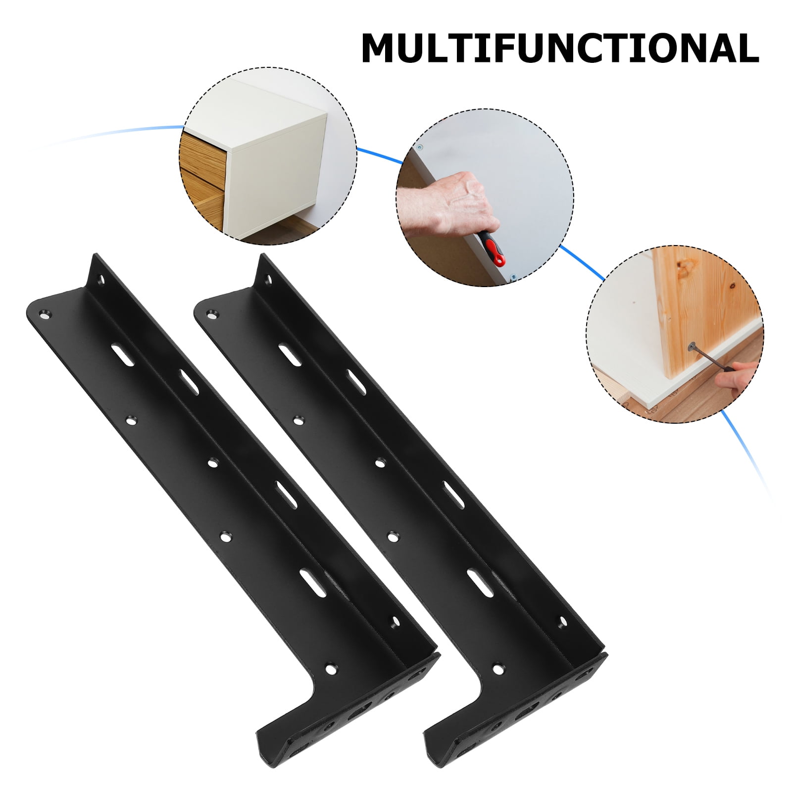 FOMIYES Decorative Shelf Brackets 2Pcs Steel L Shape For Home Renovation In Kitchen