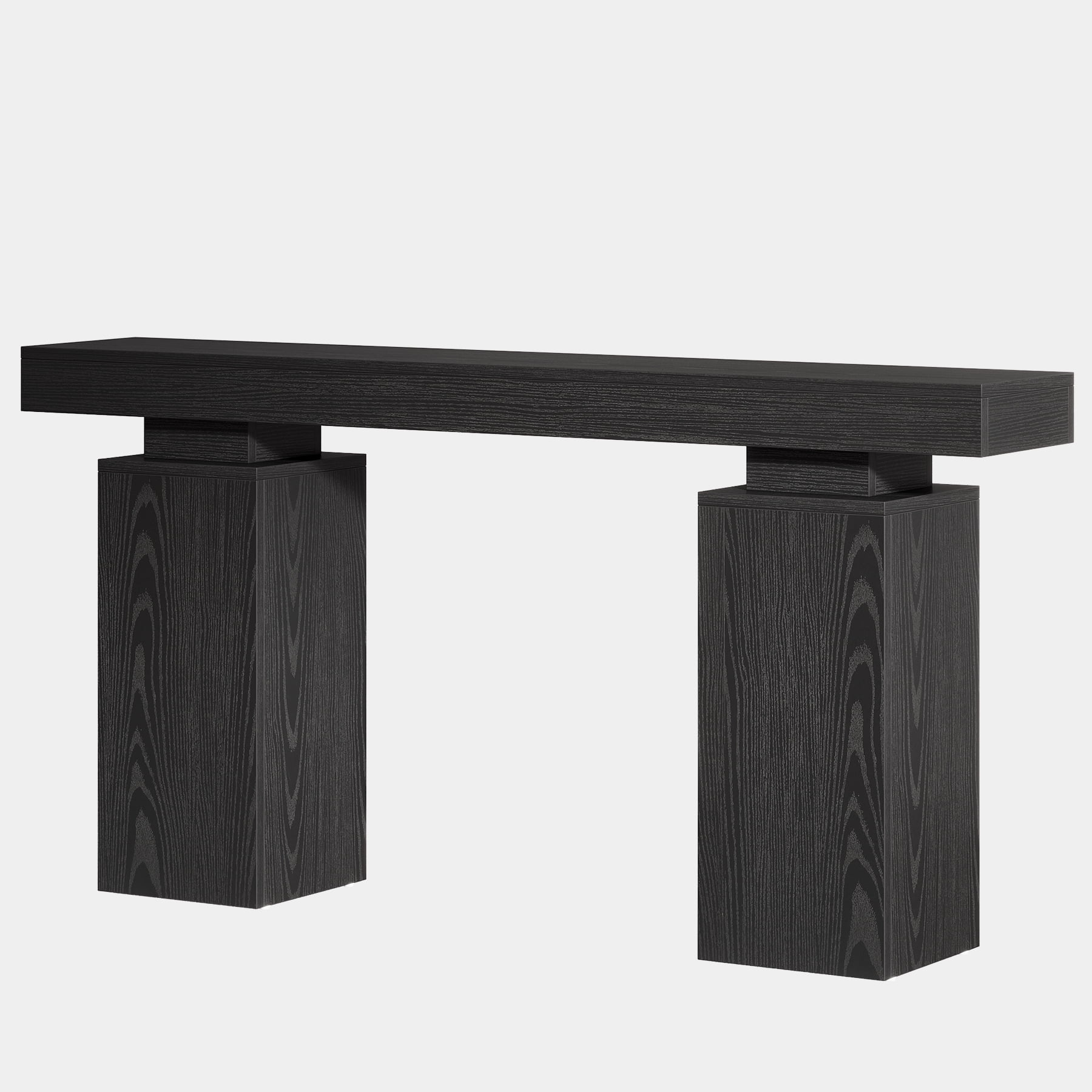 Fnova 63" Farmhouse Console Table, Long Wood Entryway Table for Foyer, Easy Assembly, Hallway Accent Furniture Behind Couch, Living Room Decor Stand