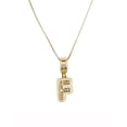 thumbnail image 1 of Collar con dije de oro laminado letra brillos F, 1 of 6