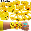 Pawliss Emoji Bracelets Wristband, Birthday Party Favors Supplies for Kids Girls, Emoticon Toys Prizes Gifts, Rubber Band Bracelet Silicone Writbands 24 Pack