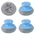 thumbnail image 2 of 3Pcs Kitchen Dish Brush Steel Scrubber with Plastic Handle,Scrubber Pads for Pots and Pans Cleaning,Scrub Brush for Dishes,Household Kitchen Cleaning Tool,Stainless Scrubber with 1 Scrubber Ball, 2 of 8