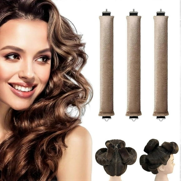 3Pcs Heatless Curls Overnight, Overnight Curls Blowout Rodswith Hook, No Heat Curlers