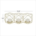 thumbnail image 4 of DecMode 15.25"W, 5.5"H Metal Modern Candle Holder, Gold, 1 - Piece, 4 of 9
