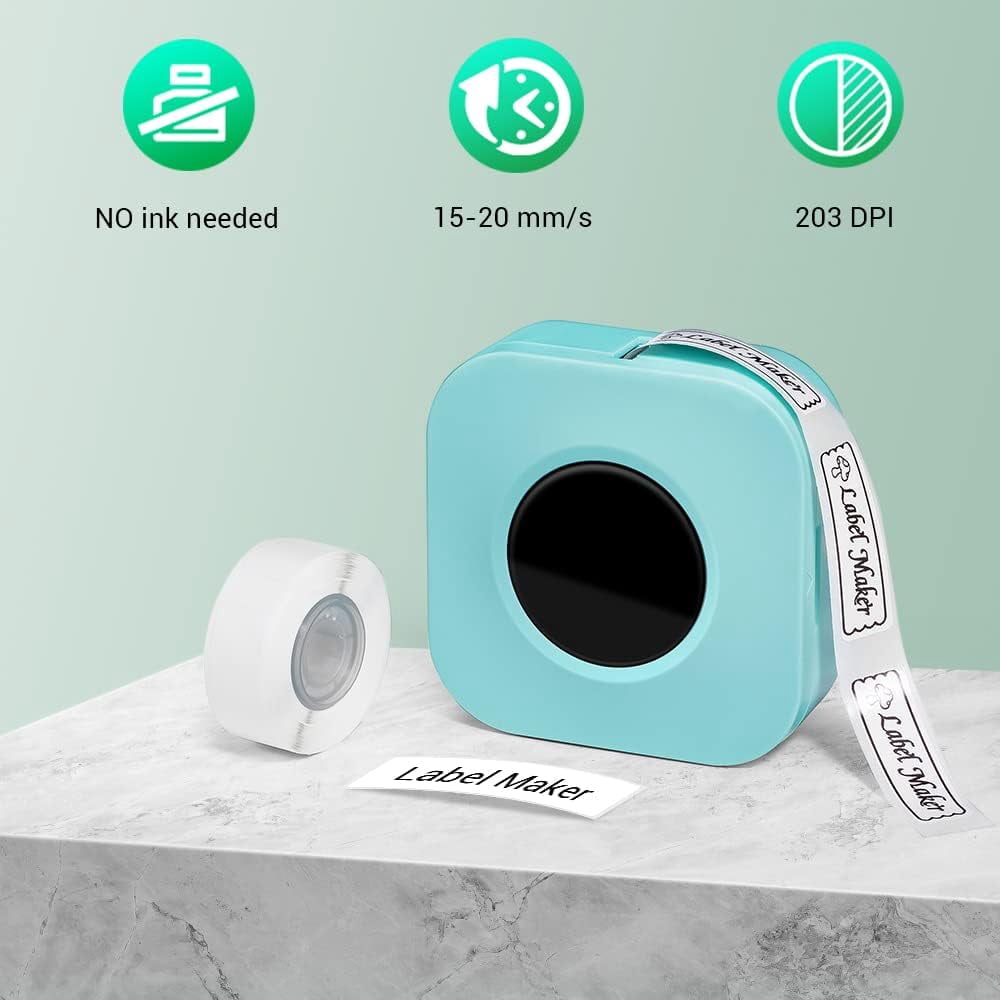 Phomemo Q30S Simplify Labeling with the Bluetooth Mini Label Maker Machine - Perfect for Office, Home, and Organizing - Includes 1 Rolls of Label Tape - Multiple Templates and Easy-to-Use (Green)