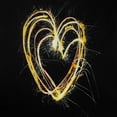 thumbnail image 3 of Atelier B Art Studio 20x20 Black Modern Framed Museum Art Print Titled - FIREWORKS HEART, 3 of 5