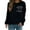 Black, variant on Hoodies For Women Women Halloween Sweatshirt Season Embroidered Crewneck Fall Long Sleeve Pullover Tops Graphic Design Brown