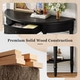 thumbnail image 4 of Euroco Farmhouse Half Moon Console Table, Narrow Sofa Table with Storage Shelf & 1 Drawer ,Wood Entryway Table Accent Table for Living Room, Hallway and Foyer,Black, 4 of 9