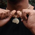 thumbnail image 2 of 14K Yellow Gold Plated 1.30Ct Round Cut Moissanite Brain Pendant For Men's, 2 of 2