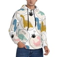 thumbnail image 2 of Honeii Cute Dinosaurs Pattern Mens Hoodies Men's Loose Sleeve Sweatshirt,Pullover Hooded Sweatshirt for Men,Essentials Hoodie-Large, 2 of 7