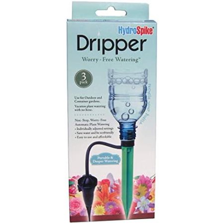 Dripper (3-Pack) Worry-Free Adjustable Drip Flow Watering Kit - Outdoor & Indoor Irrigation Stakes for Plants Garden Pots & Containers Uses Bottle No Hose Devices Waterer System