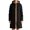 Black, variant on Fleece Lined Hooded Long Coat, Button Front Loose Casual Trench Outerwear, Warm Winter Layering Jacket, 1 Piece Garment, S-XXL Plus Size Friendly