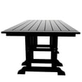 thumbnail image 3 of WestinTrends Malibu Outdoor Dining Table for 6, All Weather Poly Lumber Adirondack 71" Trestle Long Dining Table with Umbrella Hole, Black, 3 of 7