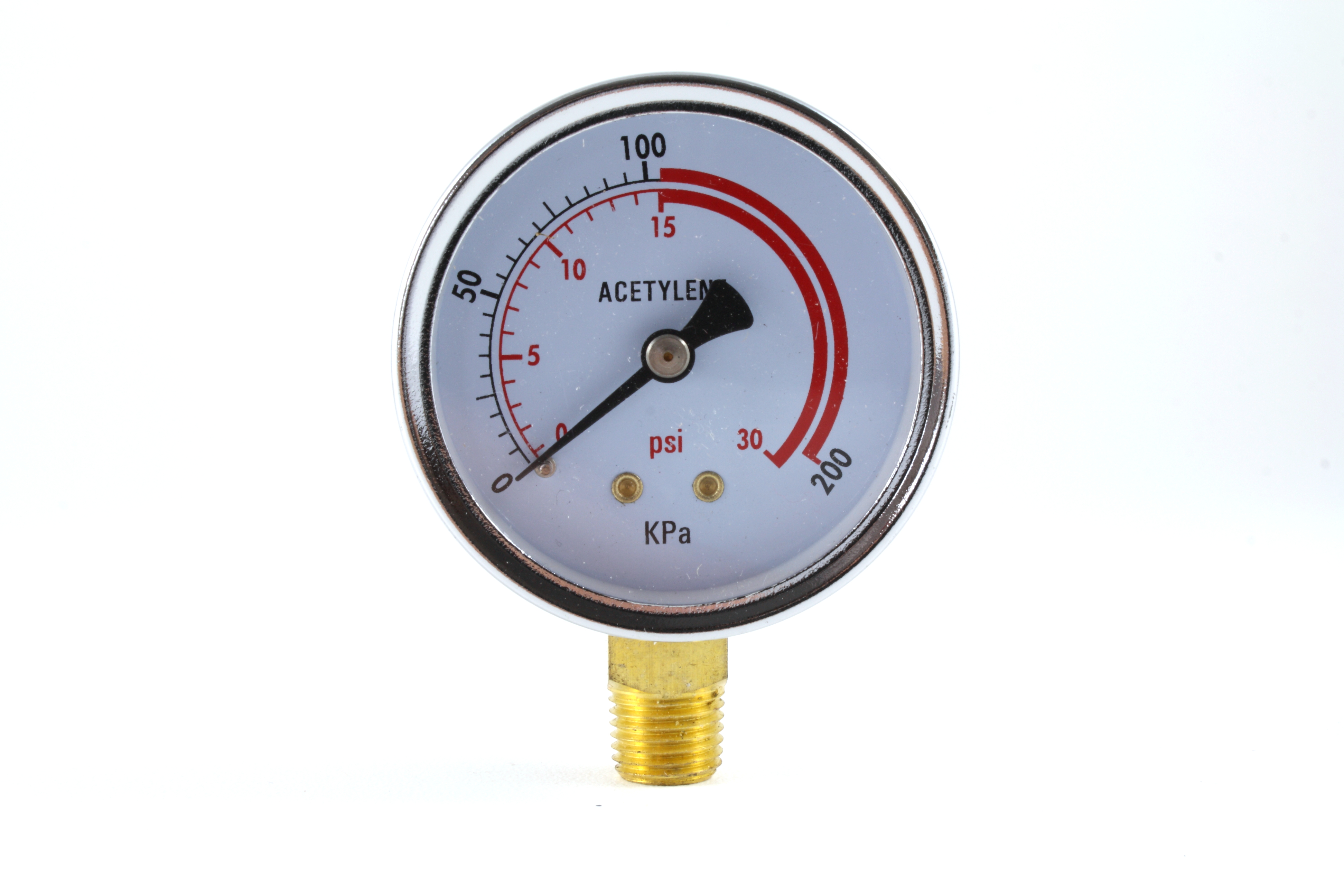 Low Pressure Gauge for Acetylene Regulator 030 psi 2.5 inches