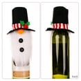 thumbnail image 3 of Wosthever Feliz Navidad botella de vino cubierta barba blanca fiesta champán decoración tela cocina tejer de Navidad gorra negra Type3 NO3, 3 of 6