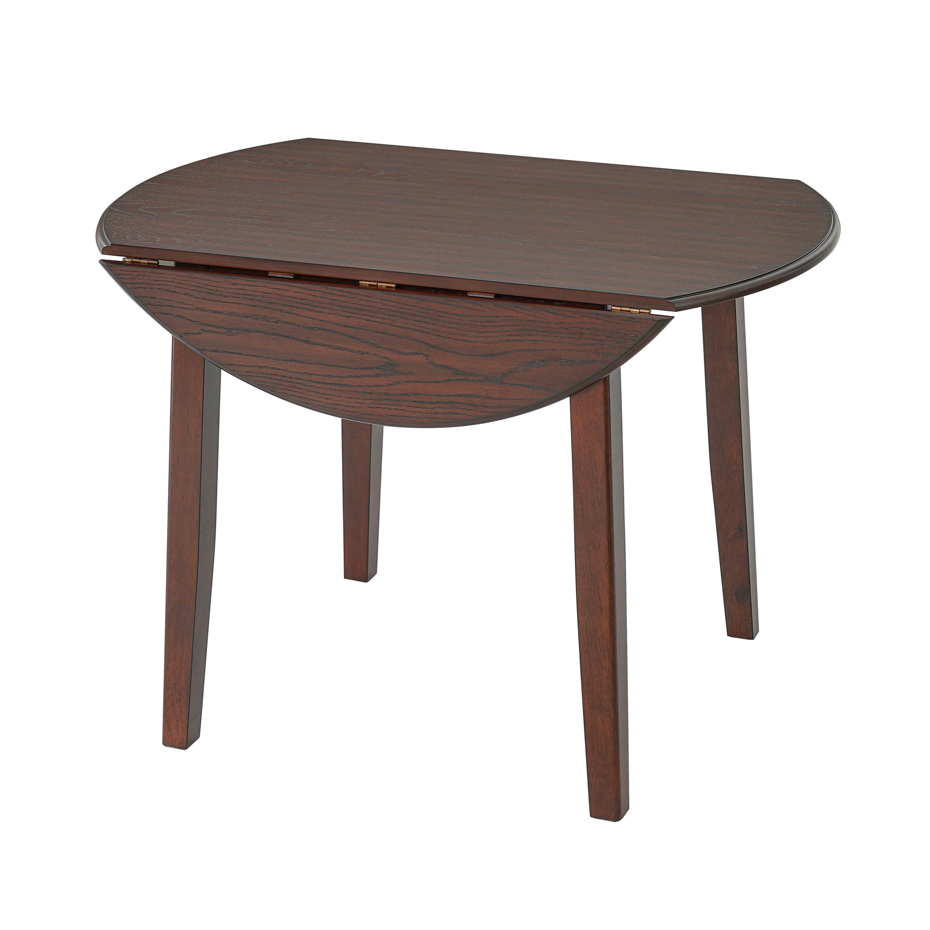 Euroco 42" Extendable Round Dining Table for 2–4, Farmhouse Folding Dining Table with Wood Frame for Small Apartments,Dining Areas,Space-Saving,Brown