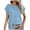 Blue, variant on Womens Tops T Shirts Solid Color Trendy Summer Casual Cap Short Sleeve Basic Textured Crewneck Plain Tees Blouses Blue M