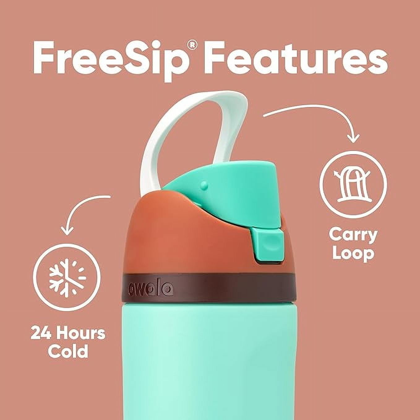 Owala 16oz Kid's FreeSip Stainless Steel Water Bottle, Misty Owala 16oz Kid's FreeSip Stainless Steel Water Bottle, Misty