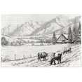 thumbnail image 6 of FREEAMG Ranch Drawing Jigsaw Puzzles 1000 Piece for Adults Large Puzzle Game Challenging Family Puzzle Game for Adults Teens 29.5" x 19.7", 6 of 7