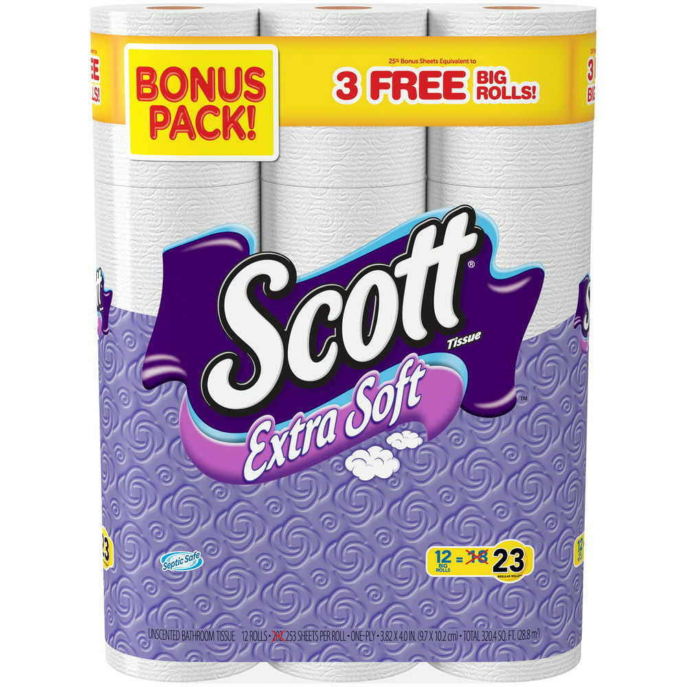 Scott Extra Soft Toilet Paper Big Roll 12 Pack 12 Pack 25 Bonus