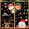 thumbnail image 2 of Pegatinas navideñas para ventanas, copos de nieve de invierno, reutilizables, para Navidad, Papá Noel, alce, muñeco de nieve, decoración para el hogar, 2 of 5