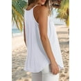 thumbnail image 6 of Womens Pleated Tank Tops Spaghetti Strap Camisole Halter Tops Curved Hem Fashion 2025 White L, 6 of 7