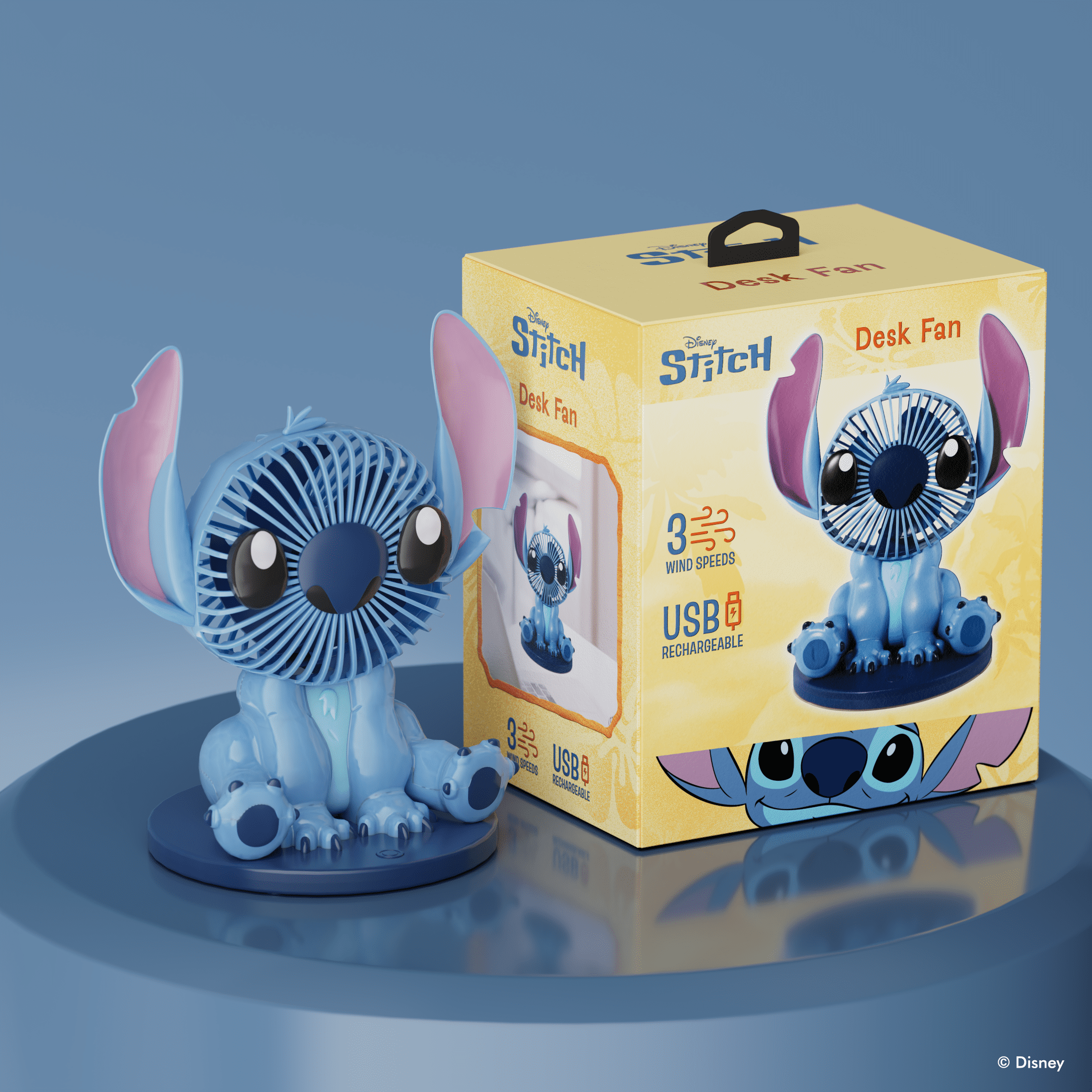 Disney Molded Cute Stitch Tabletop Desk Fan - Walmart.com