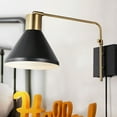 thumbnail image 5 of Open Box JONATHAN Y Max 20.5" Swing Arm 1-Light Modern Midcentury Iron USB Charging Port LED Sconce, Black/Brass Gold, 5 of 9