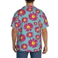 thumbnail image 3 of Susaid Daisies Flowers Print Men's Polo Shirts Button Down Short Sleeve Casual Summer Beach Vintage Shirts for Men-XX-Large, 3 of 5