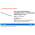 thumbnail image 2 of Door Window Belt Weatherstrip - Compatible with 1981 - 1988 Oldsmobile Cutlass Supreme 2-Door 1982 1983 1984 1985 1986 1987, 2 of 2