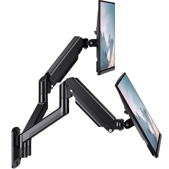 Soporte para Monitor WALI Negro Totalmente Ajustable para Pared Doble de hasta 32 Pulgadas 10 kg con