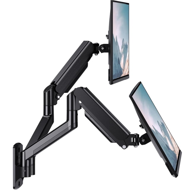 Soporte para Monitor WALI Negro Totalmente Ajustable para Pared Doble de hasta 32 Pulgadas 10 kg con