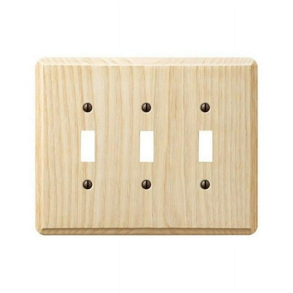401TTT 3 Toggle Unfinished Ash Contemporary Wood Wall Plate