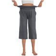 thumbnail image 5 of Chbgutlmr Womens Capri Pants High Waisted Loose Cropped Summer Casual Straight Leg Yoga Pants Pockets, 5 of 9