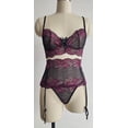 thumbnail image 1 of Conjunto de 3 piezas de lencería sexy de encaje tridimensional de dos colores, 1 of 6