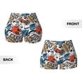 thumbnail image 3 of Sigee French Food Print Women's High Waist Workout Shorts - Squat Proof, Tummy Control, Yoga and Gym Activewear-X-Large, 3 of 9