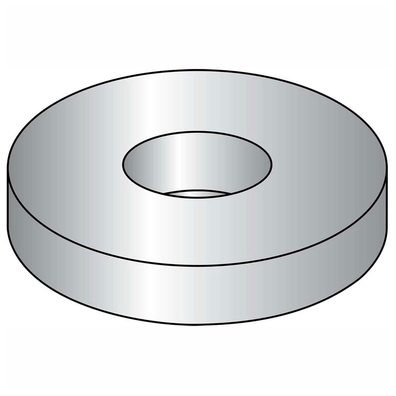 Flat Washer - 1/2"" - Low Carbon Steel - Zinc Clear CR+3 - USS - Pkg of 100 - BB
