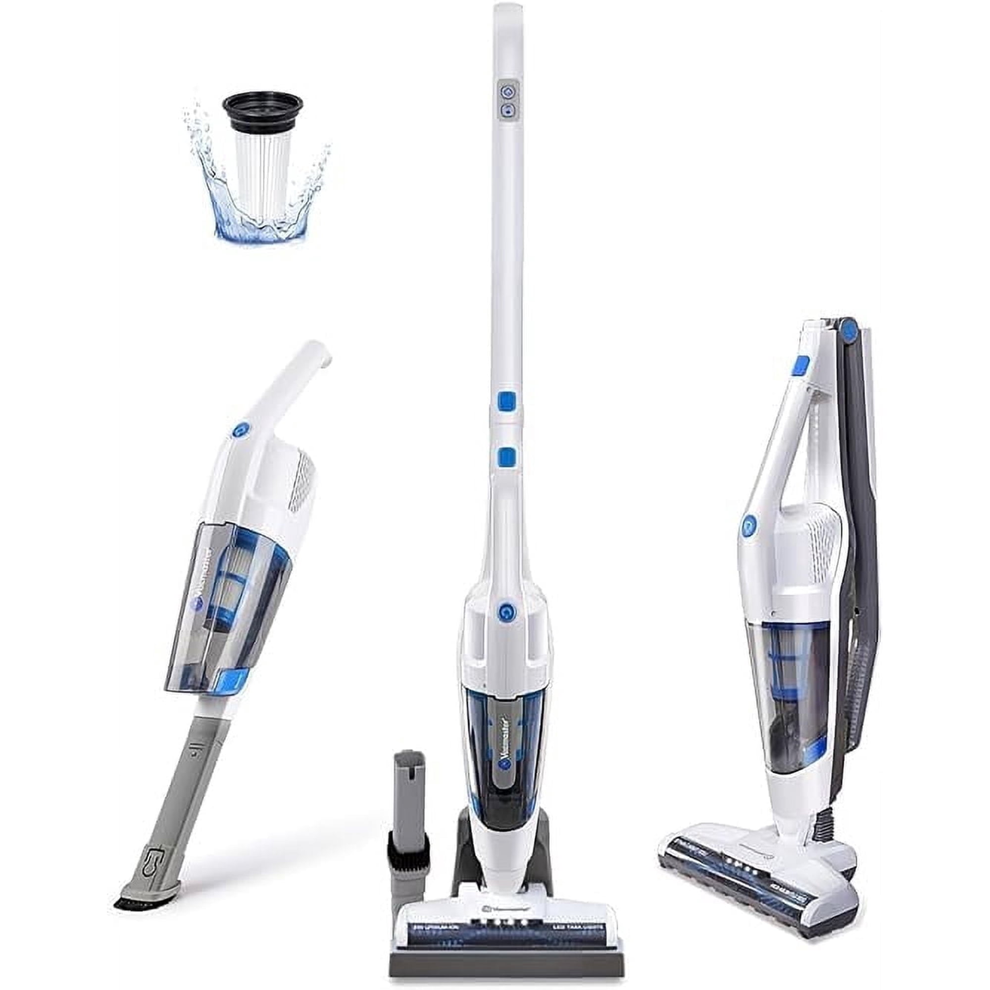 Vacmaster VSD1801 Cordless Handheld & Stick Vacuum Cleaner 2 in 1, Rechargeable Li-ion Battery Powerful Lightweight for Hardwood Floor, Carpet and Pet Hair White